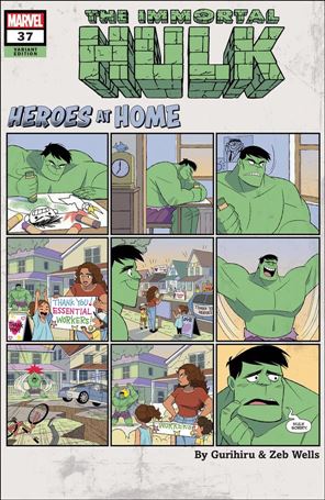 Immortal Hulk issue 37-C Gurihiru Heroes at Home Cover