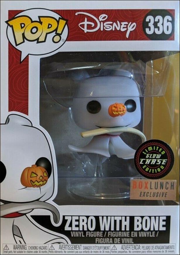 POP! Disney figure 336-B Zero with Bone (Glow) Chase BoxLunch
