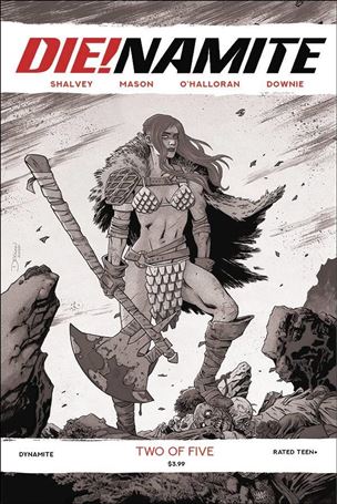 Die!namite issue 2-K Declan Shalvey 1:10 Black & White Cover