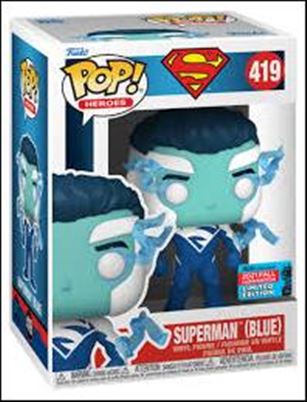 POP! Heroes figure 419 Superman (Blue) Fall Convention Exclusive 