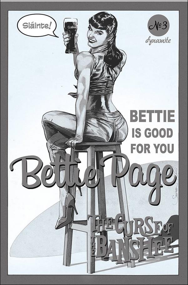 Bettie Page: The Curse of the Banshee issue 3-I Stephen Mooney 1:25 Greyscale Cover