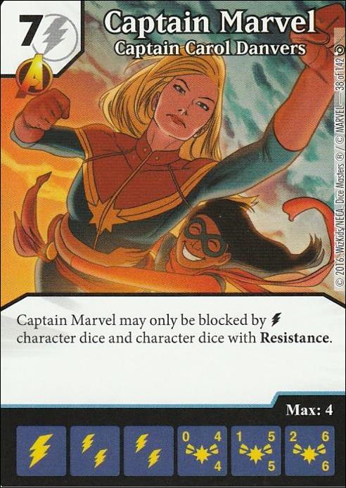 Marvel Dice Masters Civil War card 38-B Captain Marvel: Captain Carol Danvers (Alternate A
