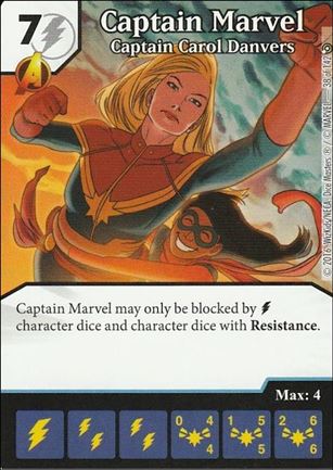 Marvel Dice Masters Civil War card 38-B Captain Marvel: Captain Carol Danvers (Alternate A