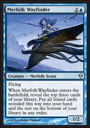 Magic The Gathering: Zendikar (Base Set) card 56 Merfolk Wayfinder