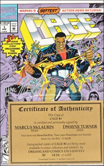 Cage (1992) issue 1-B Dreamland (signed M McLaurin and D Turner) 1/4000