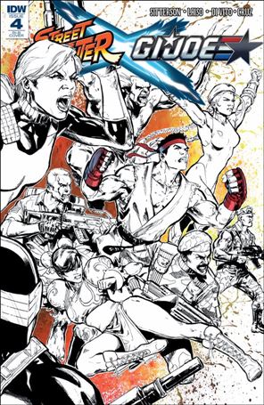 Street Fighter x G.I. Joe issue 4-D Phil Jimenez 1:25 Black & White Cover