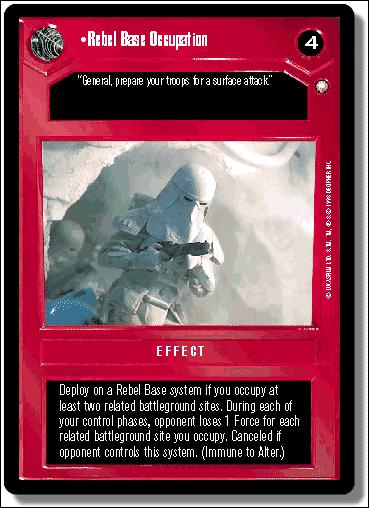 Star Wars: Special Edition Limited (Base Set) card 70 Rebel Base Occupation