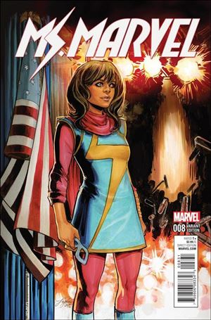 Ms. Marvel (2016) issue 8-B Siya Oum Civil War Reenactment Cover