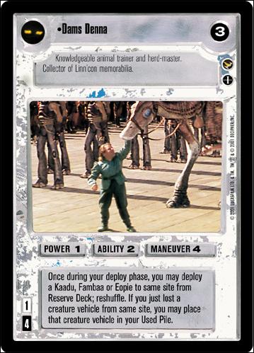 Star Wars: Theed Palace Limited (Base Set) card 69 Dams Denna