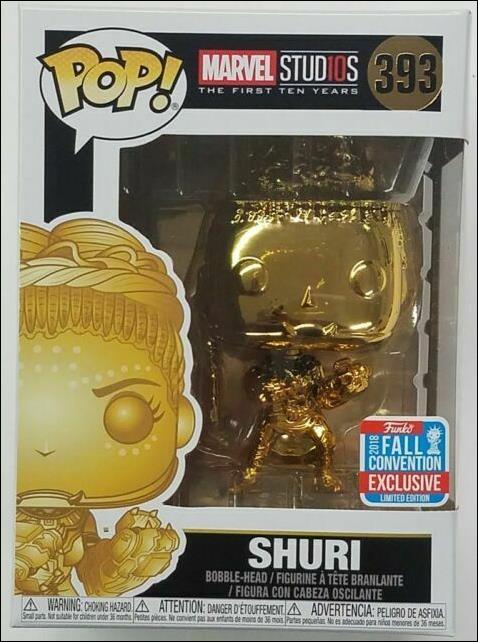 POP! Marvel figure 393 Shuri (Gold Chrome)