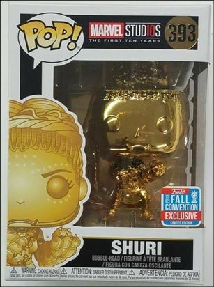 POP! Marvel figure 393 Shuri (Gold Chrome)