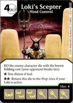 Marvel Dice Masters Age of Ultron  card 89 Loki's Scepter: Mind Control