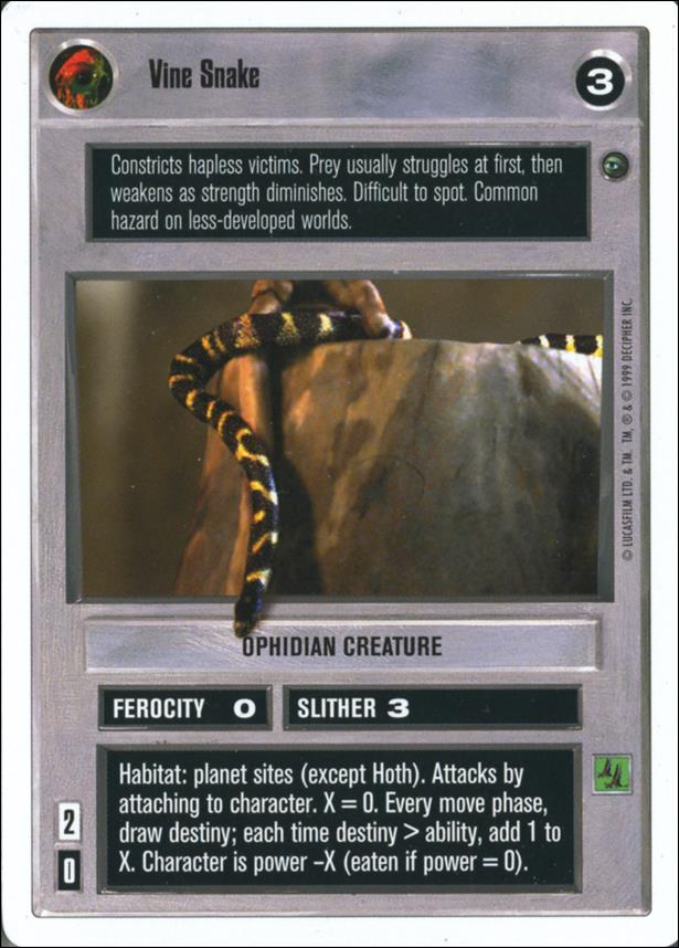 Star Wars: Dagobah Revised (Base Set) card 97 Vine Snake