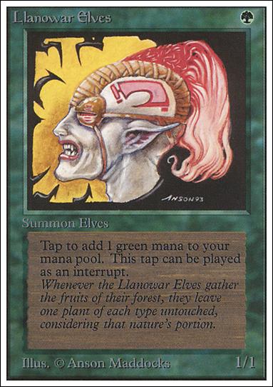 Magic the Gathering: Unlimited (Base Set) card 211 Llanowar Elves