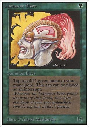 Magic the Gathering: Unlimited (Base Set) card 211 Llanowar Elves