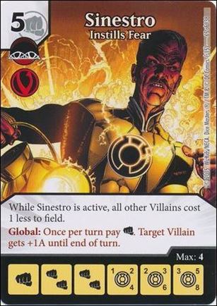 DC Comics Dice Masters Justice League  card 66 Sinestro - Instills Fear
