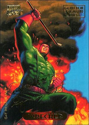 1994 Marvel Masterpieces (Gold-Foil Signature Parallel Base Set) card 138 Wrecker