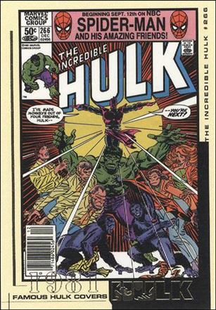 Hulk Film and Comic Cards (Famous Hulk Covers Subset) card FC23 The Incredible Hulk Cover #266 - 1981