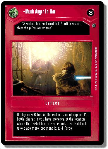 Star Wars: Dagobah Limited (Base Set) card 35 Much Anger In Him