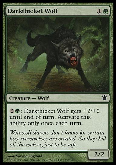Magic the Gathering: Innistrad (Base Set) card 175 Darkthicket Wolf