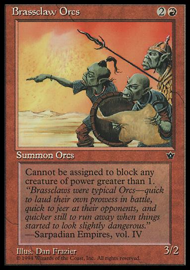 Magic the Gathering: Fallen Empires (Base Set) card 49-B Brassclaw Orcs