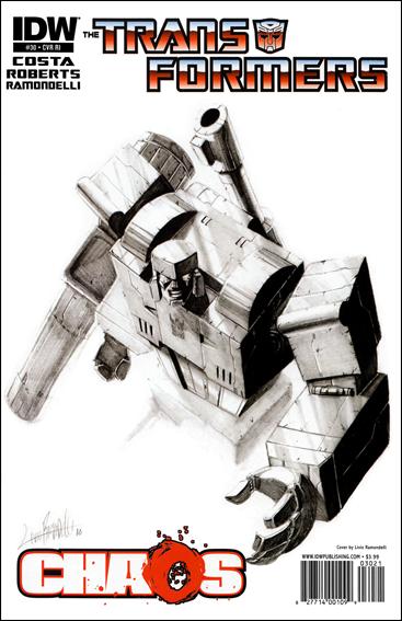 Transformers (2009) issue 30-C Livio Ramondelli B&W "Megatron" 1:10 Cover