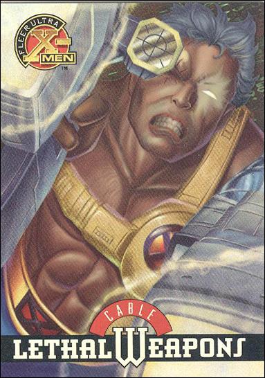 1996 Fleer Ultra X-Men All Chromium (Lethal Weapons Holo-Flash Subset) card 3 Cable