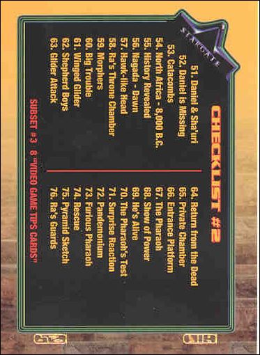 Stargate (Base Set) card 100 Checklist 2