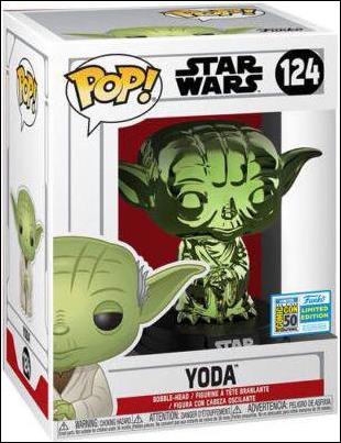POP! Star Wars figure 124-D Dagobah Yoda (Green Chrome) SDCC 2019