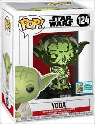 POP! Star Wars figure 124-D Dagobah Yoda (Green Chrome) SDCC 2019
