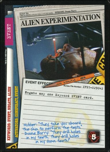 X-Files: The Truth Is Out There (Base Set) card XF97-0290v2 Alien Experimentation