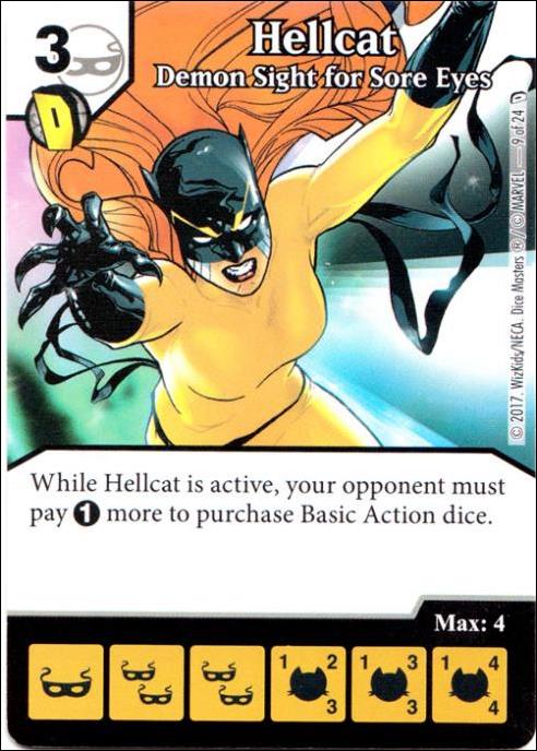 Marvel Dice Masters Defenders card 9 Hellcat: Demon Sight for Sore Eyes