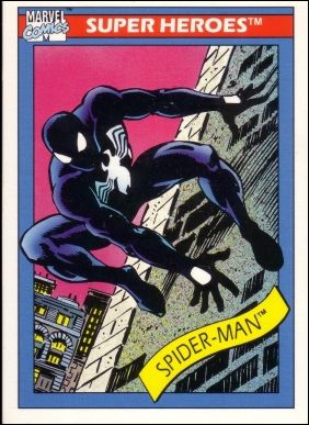 Marvel Universe: Series 1 (Base Set) card 2 Spider-Man (Black Costume)