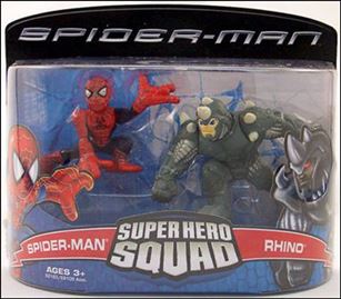 Spider-Man Super Hero Squad  figure 6 Spider-Man (Lunging) and Ultimate Rhino