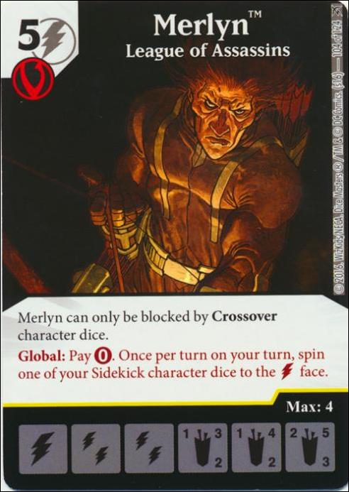 DC Comics Dice Masters Green Arrow and The Flash card 104 Merlyn: League of Assassin's 