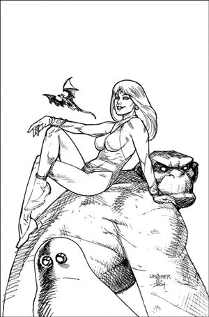 Herculoids (2025) issue 2-Q Joseph Michael Linsner B&W Virgin 1:15 Cover