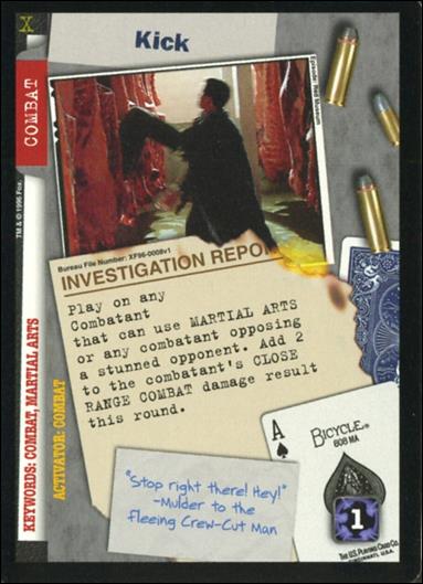 X-Files: Premiere Edition (Base Set) card XF96-0008v1 Kick