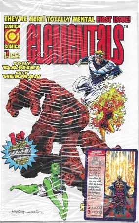 Elementals (1995) issue 1-C Polybagged with Kinetic Absorption Trading Card