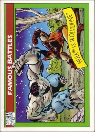 Marvel Universe: Series 1 (Base Set) card 113 Hulk vs Wolverine