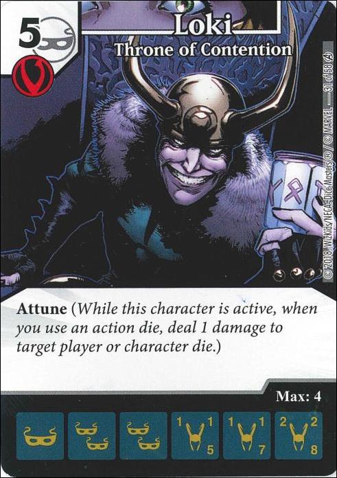 Marvel Dice Masters Avengers Infinity Campaign Box  card 31 Loki: Throne of Contention