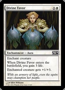 Magic the Gathering: 2014 Core Set (Base Set) card 17 Divine Favor