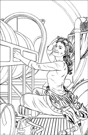 Firefly issue 3-E Joe Quinones 1:25 Black & White Cover