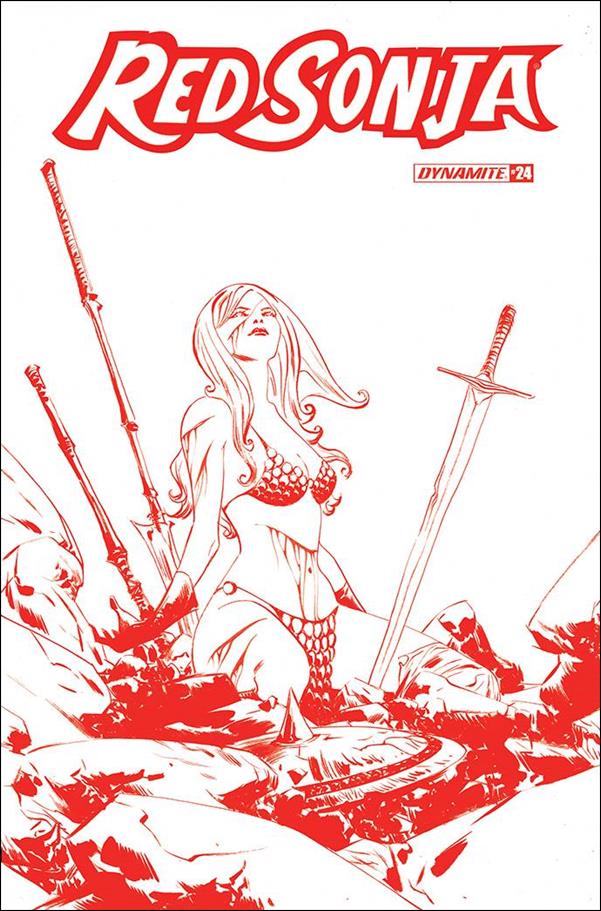 Red Sonja (2019) issue 24-M Jae Lee 1:21 Red Line Art Cover