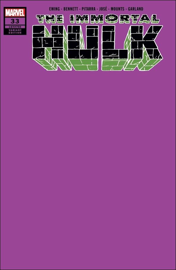 Immortal Hulk issue 33-H 1:200 Purple Blank Cover