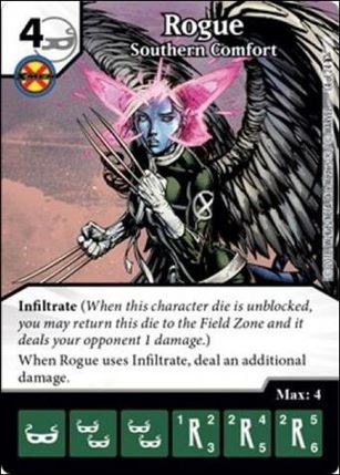 Marvel Dice Masters Dark X-Men Team Pack card 14 Rogue: Southern Comfort