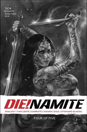 Die!namite issue 4-Y Lucio Parrillo 1:45 Greyscale Cover