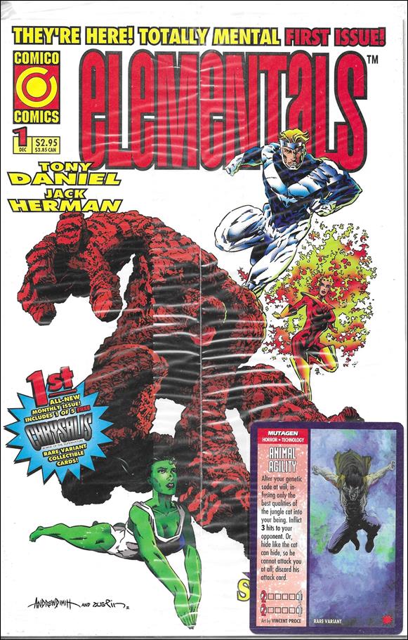 Elementals (1995) issue 1 Polybagged with Animal Agility Trading Card