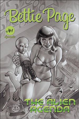 Bettie Page: The Alien Agenda issue 1-Q Stephane Roux 1:25 Black & White Cover