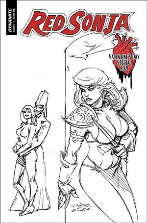 Red Sonja Valentine's Special issue 2021-E Joseph Michael Linsner 1:20 Black & White Cover