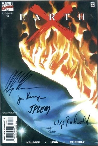 Earth X (1999) issue 0-C DF (Signed Ross, Krueger, Leon, Reinhold) 1/2500